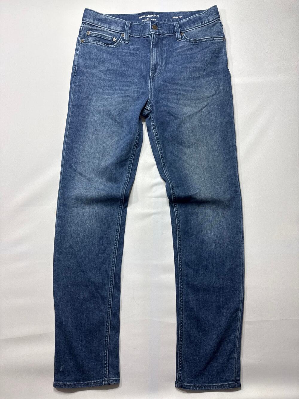 Banana Republic Men's Slim Fit Straight Leg Blue Travel Jeans - 33x34 (33x31)
